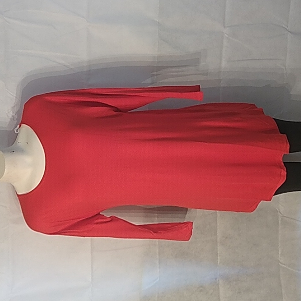 Azules womens long sleeve tunic top red size small
